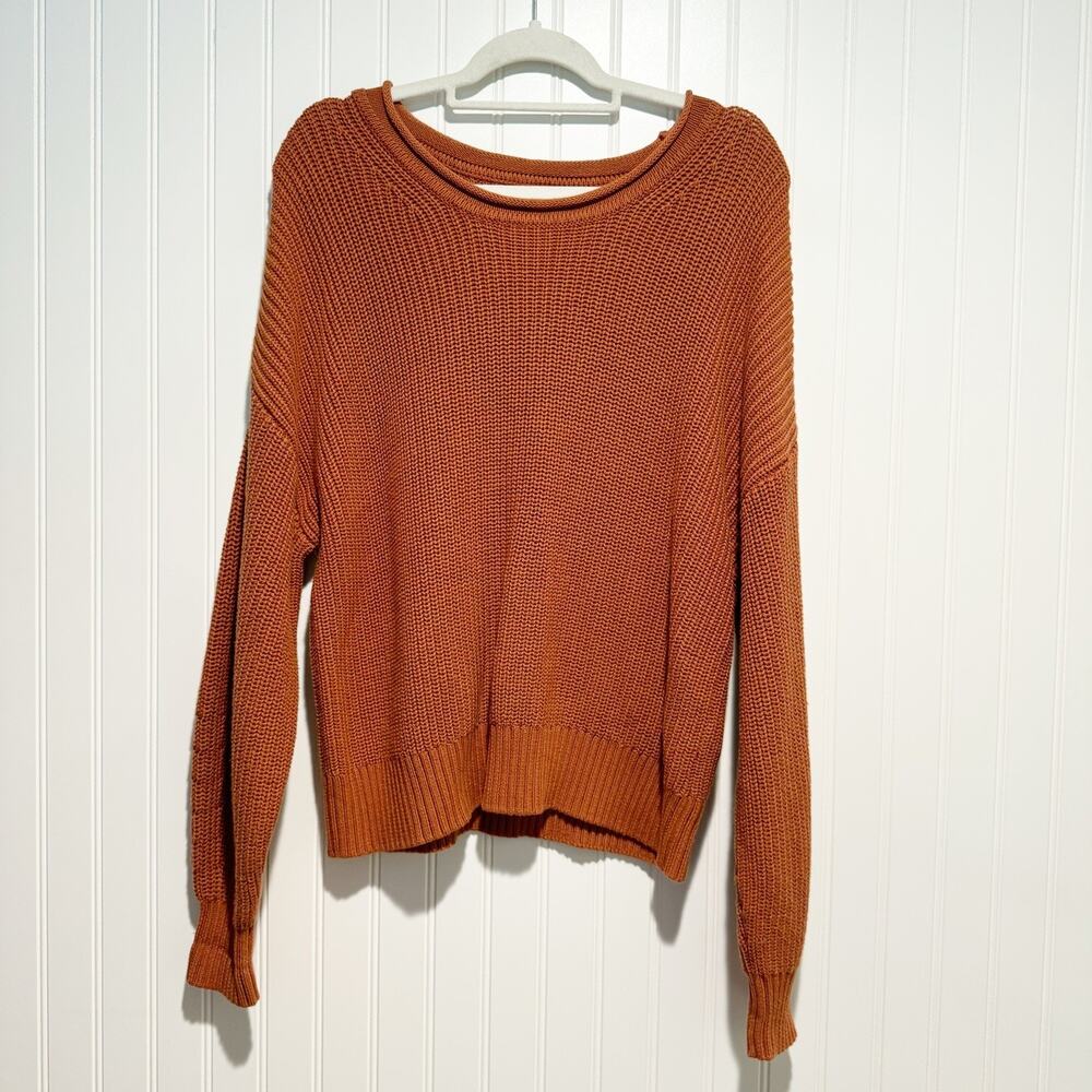 GAP Rolled Neck Cotton Sweater Terra Cotta Color Size Large